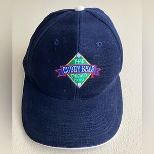 Vintage Nissun Cubby Bear Bar Hat Chicago Cubs Wrigleyville Baseball Adjustable